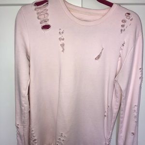 Oversized crewneck Distressed sweater